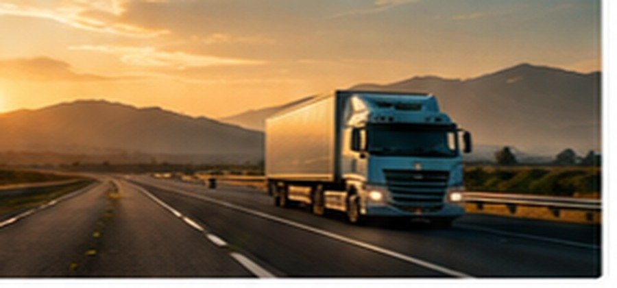 Export logistics truck carrying fresh produce